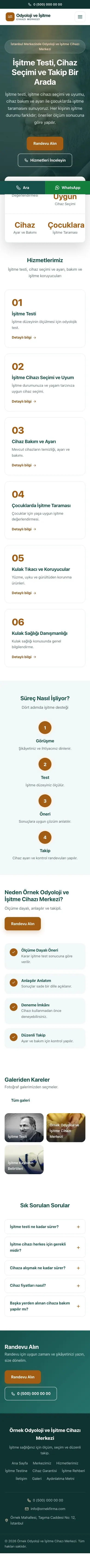 Merkez Petrol Turuncu – Odyoloji ve İşitme Cihazı Merkezi Web Sitesi mobil görünümü