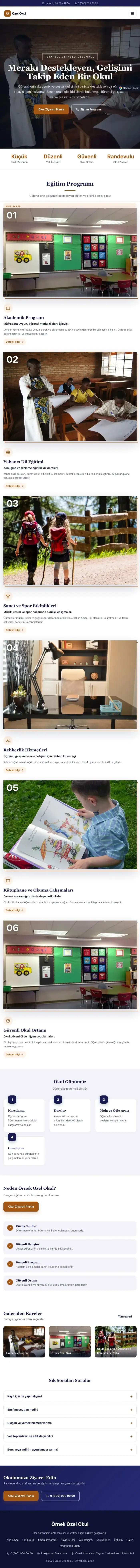 Zigzag Lacivert Turuncu – Okul Web Sitesi tablet görünümü