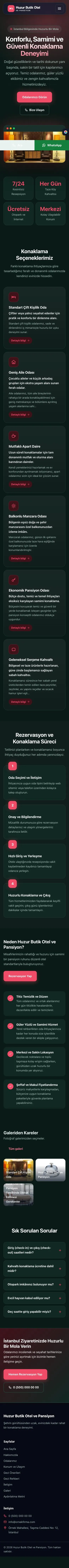 Koyu Modern Petrol Kırmızı – Otel ve Pansiyon Web Sitesi mobil görünümü