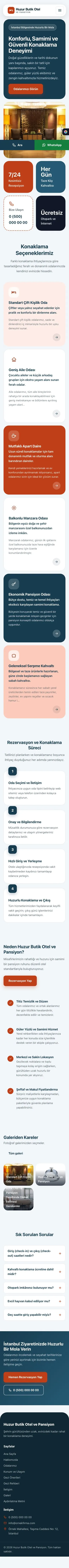 Mozaik Mavi Turuncu – Otel ve Pansiyon Web Sitesi mobil görünümü