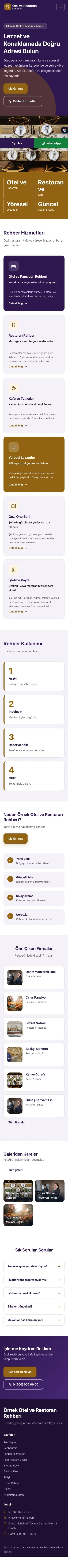Blok Mor Turuncu – Otel ve Restoran Rehberi Web Sitesi mobil görünümü