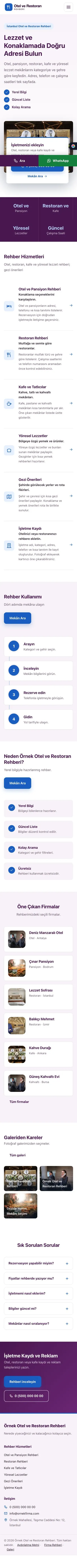 Bölünmüş Mor Mavi – Otel ve Restoran Rehberi Web Sitesi mobil görünümü