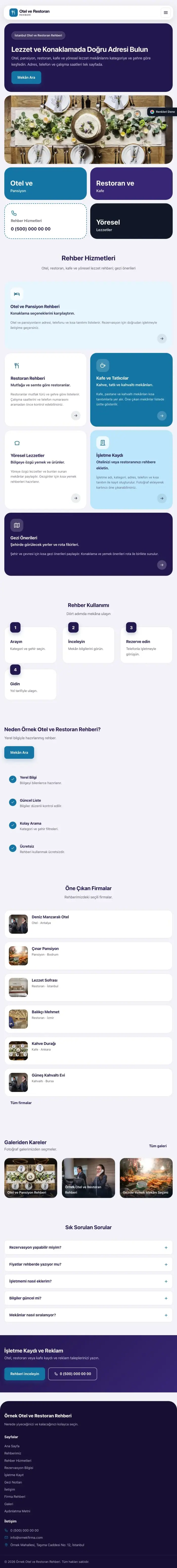 Mozaik Lacivert Mavi – Otel ve Restoran Rehberi Web Sitesi tablet görünümü