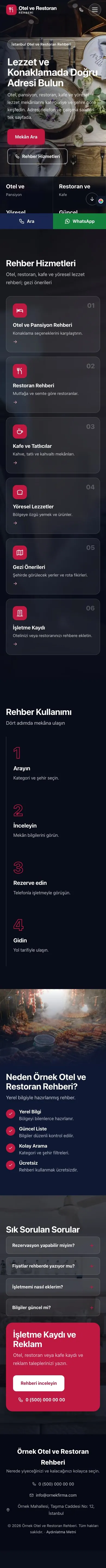 Tam Ekran Lacivert Kırmızı – Otel ve Restoran Rehberi Web Sitesi mobil görünümü