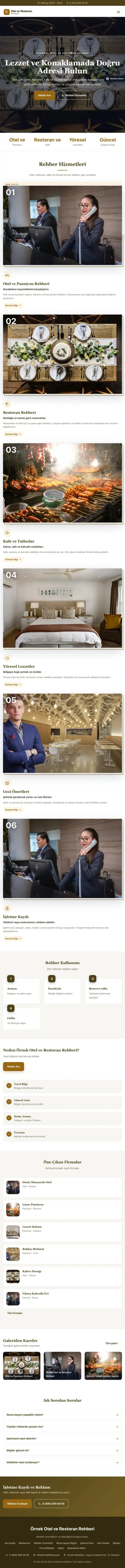 Zigzag Kahve Turuncu – Otel ve Restoran Rehberi Web Sitesi tablet görünümü