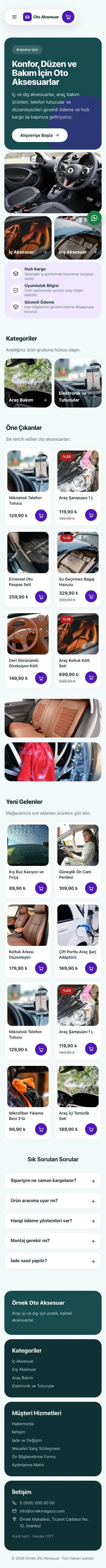 Bento Petrol Mor – Oto Aksesuar Mağazası E-ticaret Sitesi mobil görünümü