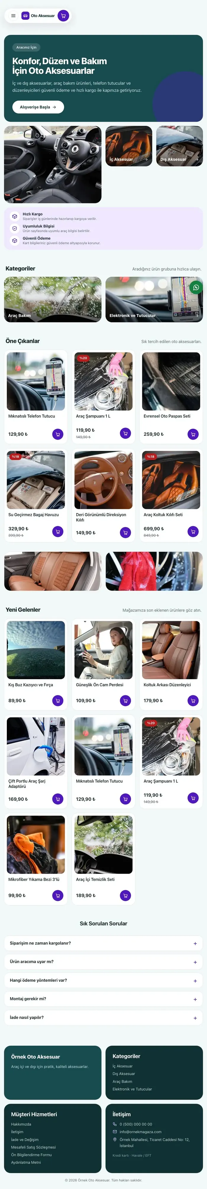Bento Petrol Mor – Oto Aksesuar Mağazası E-ticaret Sitesi tablet görünümü