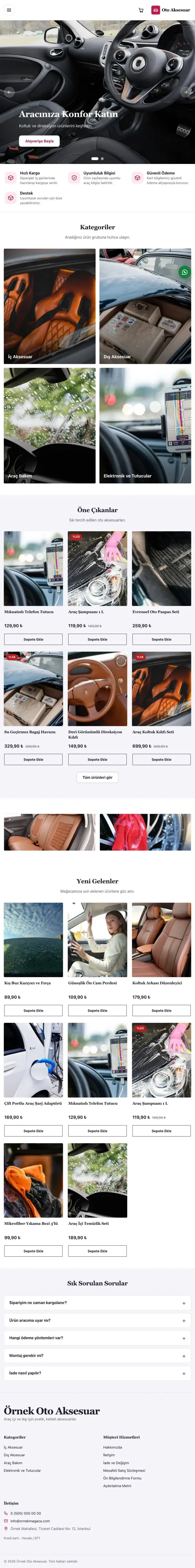 Butik Lacivert Pembe – Oto Aksesuar Mağazası E-ticaret Sitesi tablet görünümü