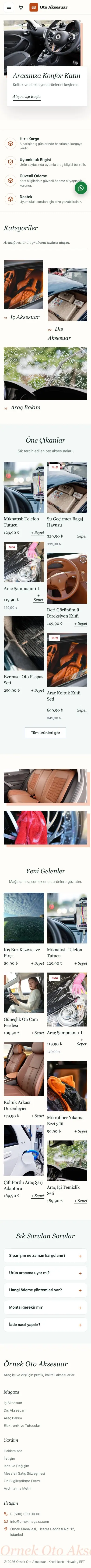 Lookbook Petrol Turuncu – Oto Aksesuar Mağazası E-ticaret Sitesi mobil görünümü