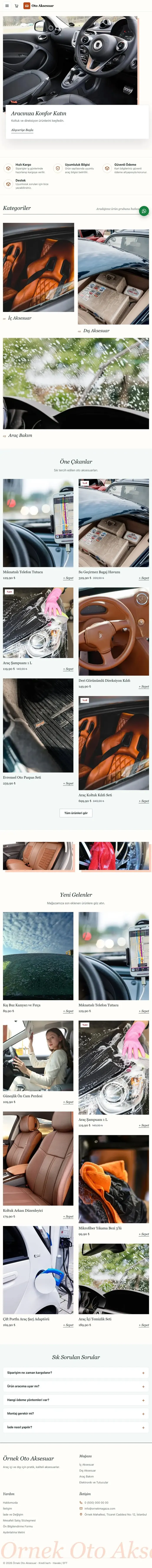 Lookbook Petrol Turuncu – Oto Aksesuar Mağazası E-ticaret Sitesi tablet görünümü