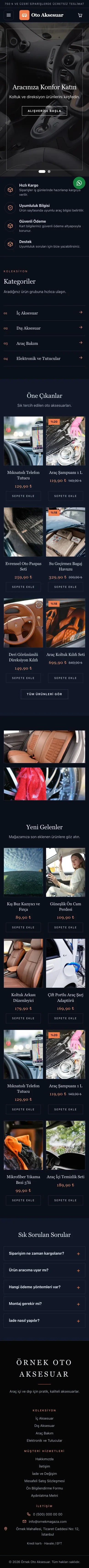 Koyu Lüks Mavi Turuncu – Oto Aksesuar Mağazası E-ticaret Sitesi mobil görünümü