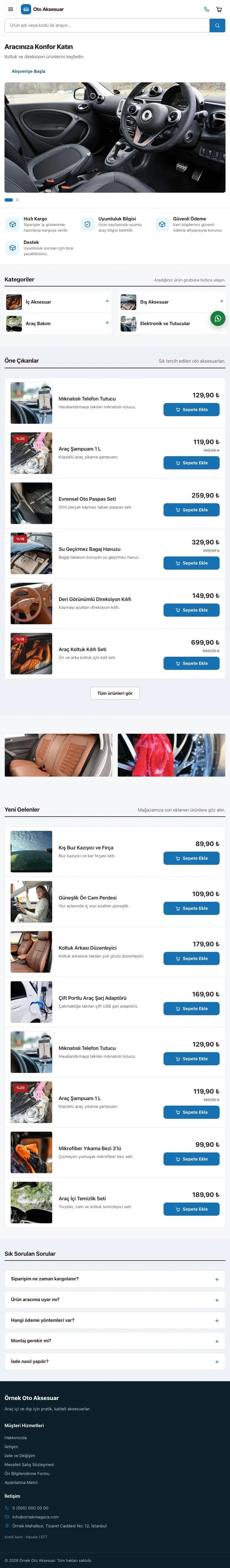 Liste Bordo Mavi – Oto Aksesuar Mağazası E-ticaret Sitesi tablet görünümü
