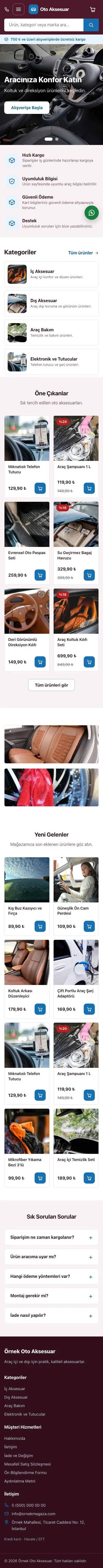 Market Bordo Mavi – Oto Aksesuar Mağazası E-ticaret Sitesi mobil görünümü