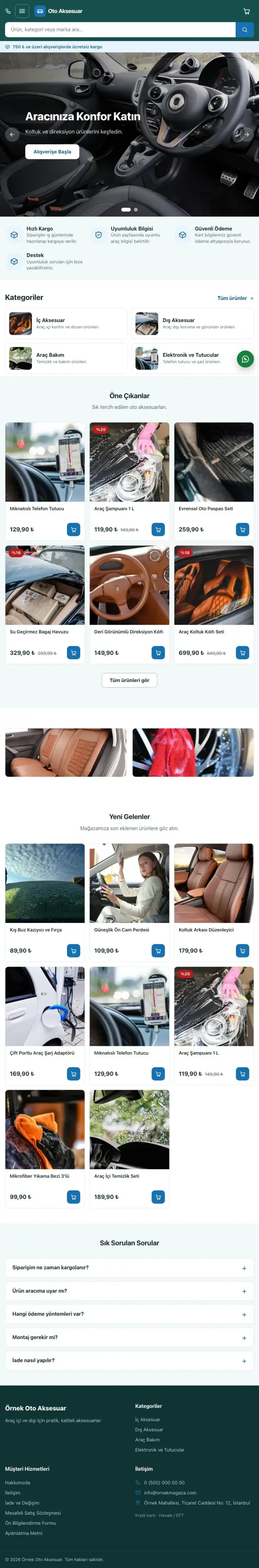 Market Petrol Mavi – Oto Aksesuar Mağazası E-ticaret Sitesi tablet görünümü