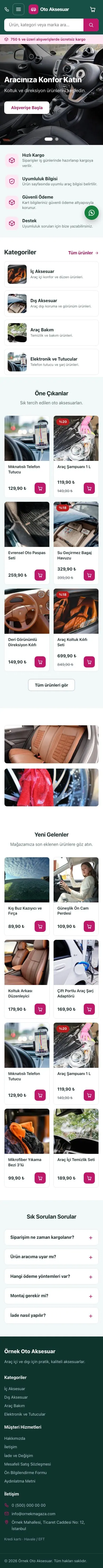 Market Petrol Pembe – Oto Aksesuar Mağazası E-ticaret Sitesi mobil görünümü