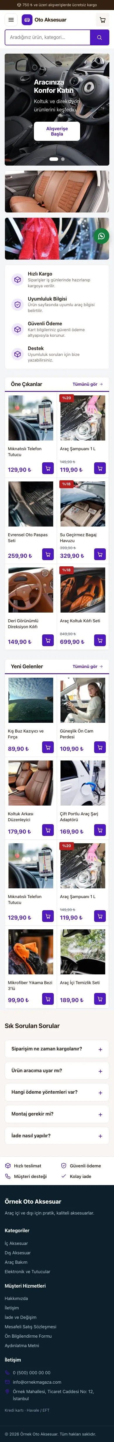 Pazar Yeri Kahve Mor – Oto Aksesuar Mağazası E-ticaret Sitesi mobil görünümü