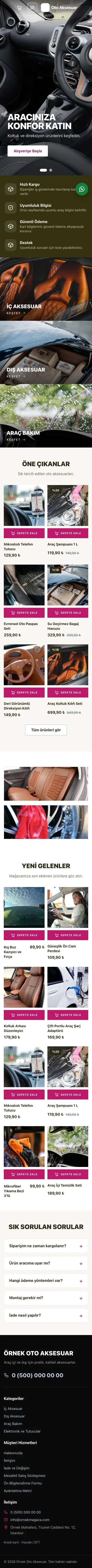 Sahne Zeytin Pembe – Oto Aksesuar Mağazası E-ticaret Sitesi mobil görünümü