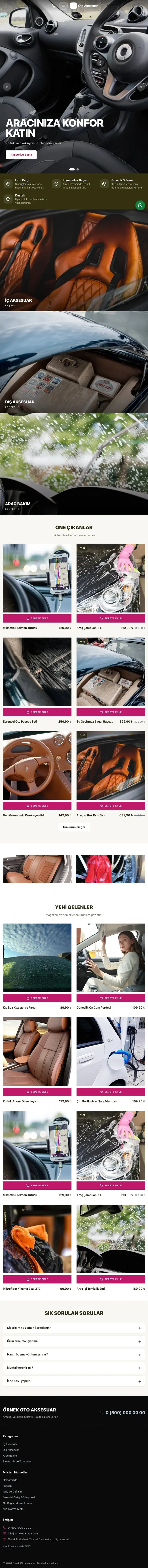 Sahne Zeytin Pembe – Oto Aksesuar Mağazası E-ticaret Sitesi tablet görünümü