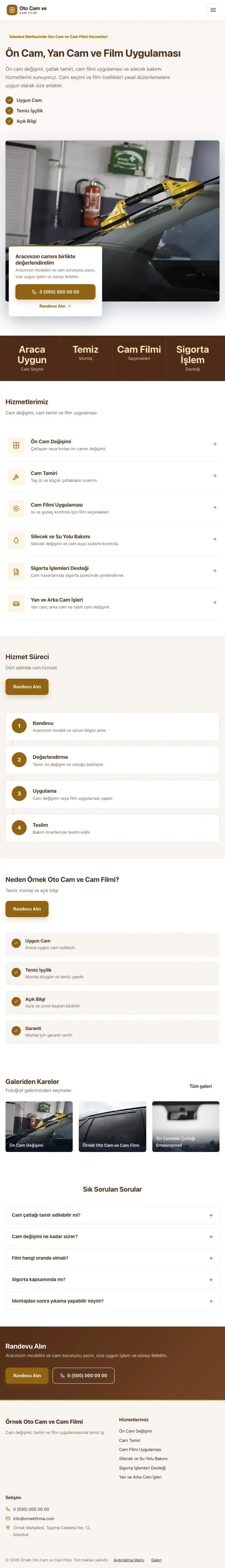 Bölünmüş Kahve Turuncu – Oto Cam ve Cam Filmi Web Sitesi tablet görünümü