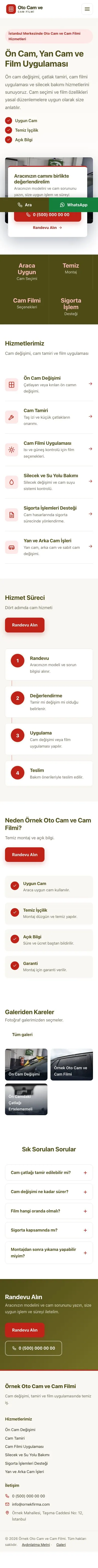 Bölünmüş Zeytin Kırmızı – Oto Cam ve Cam Filmi Web Sitesi mobil görünümü