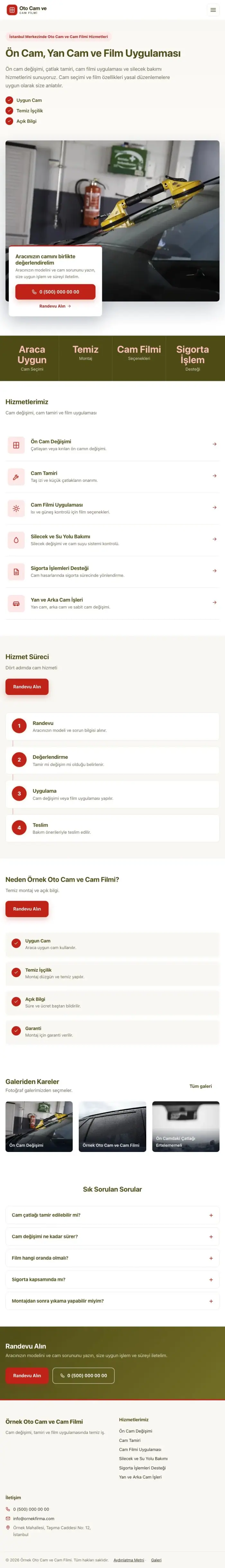 Bölünmüş Zeytin Kırmızı – Oto Cam ve Cam Filmi Web Sitesi tablet görünümü