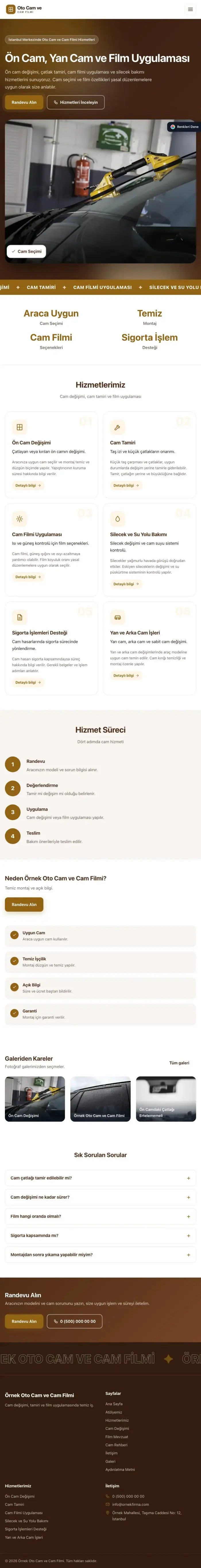 Hareketli Kahve Turuncu – Oto Cam ve Cam Filmi Web Sitesi tablet görünümü
