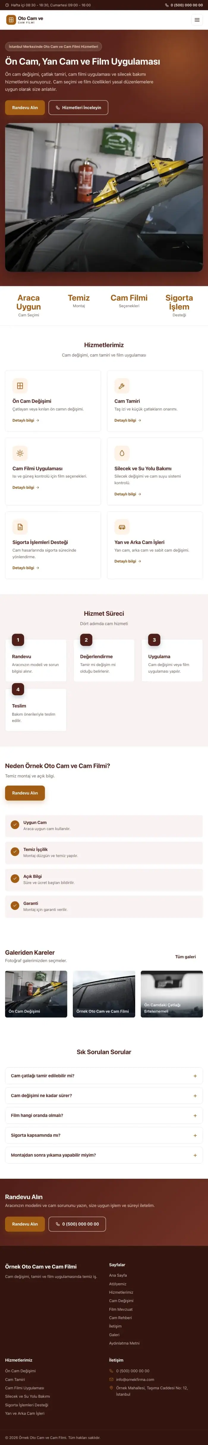 Klasik Bordo Turuncu – Oto Cam ve Cam Filmi Web Sitesi tablet görünümü