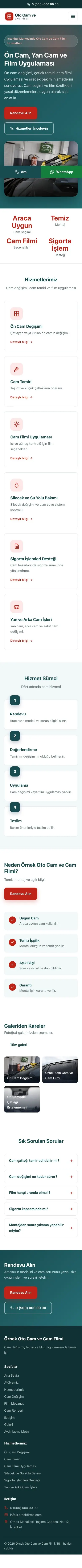Klasik Petrol Kırmızı – Oto Cam ve Cam Filmi Web Sitesi mobil görünümü