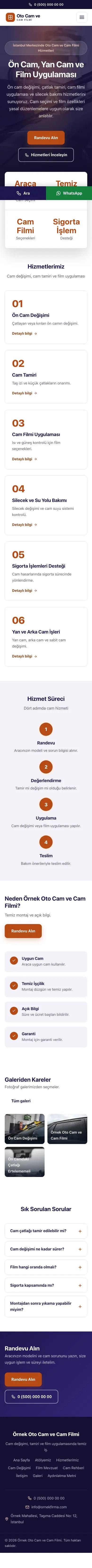 Merkez Lacivert Turuncu – Oto Cam ve Cam Filmi Web Sitesi mobil görünümü