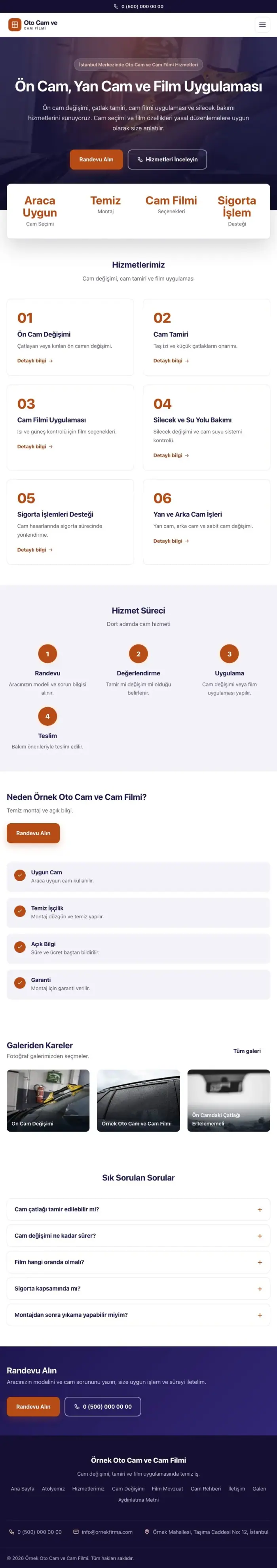 Merkez Lacivert Turuncu – Oto Cam ve Cam Filmi Web Sitesi tablet görünümü