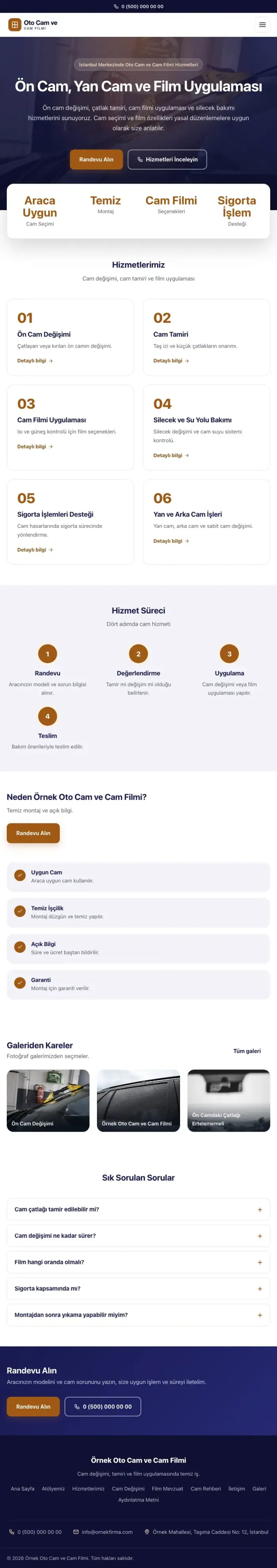 Merkez Lacivert Turuncu II – Oto Cam ve Cam Filmi Web Sitesi tablet görünümü