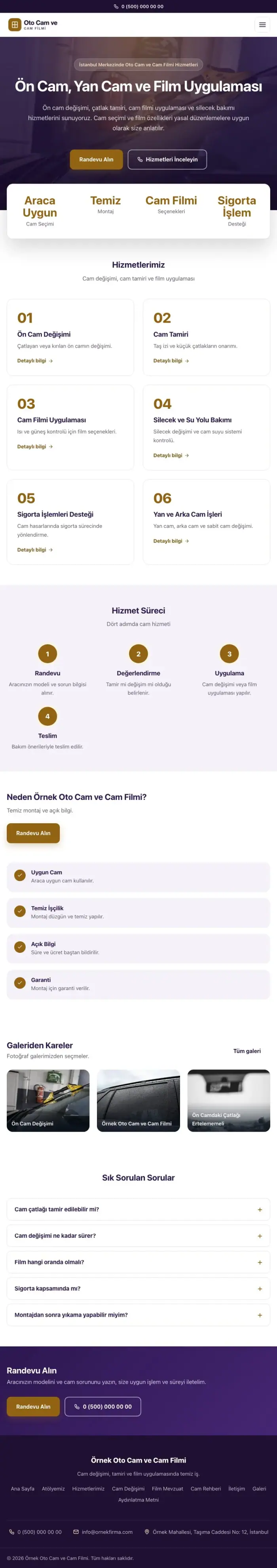 Merkez Mor Turuncu – Oto Cam ve Cam Filmi Web Sitesi tablet görünümü