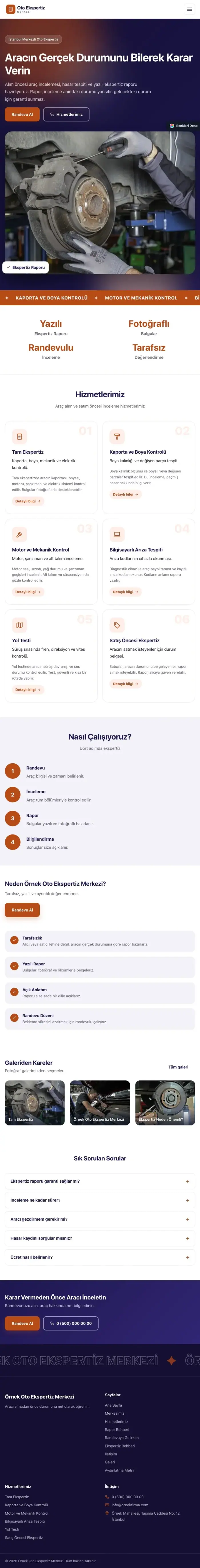 Hareketli Lacivert Turuncu – Oto Ekspertiz Web Sitesi tablet görünümü