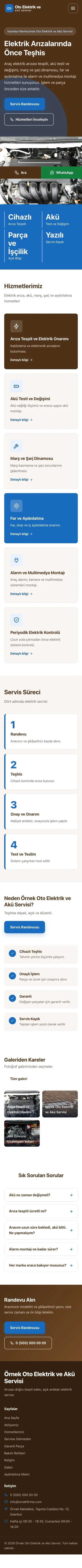 Blok Kahve Mavi – Oto Elektrik ve Akü Servisi Web Sitesi mobil görünümü