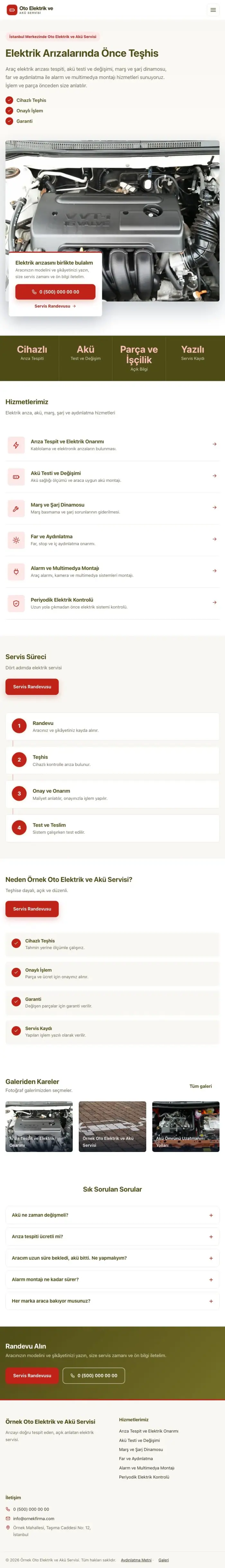 Bölünmüş Zeytin Kırmızı – Oto Elektrik ve Akü Servisi Web Sitesi tablet görünümü
