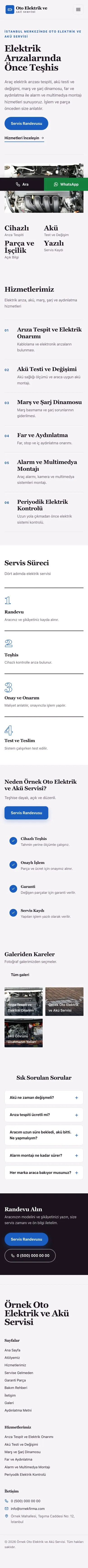 Dergi Editoryal Mor Mavi – Oto Elektrik ve Akü Servisi Web Sitesi mobil görünümü