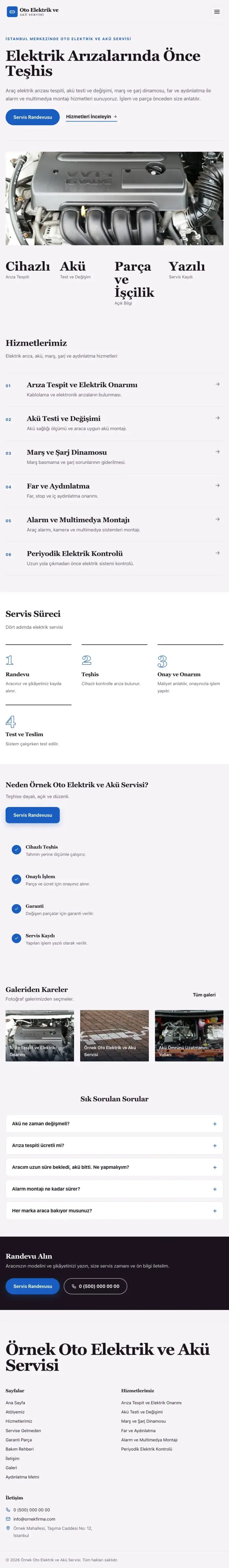 Dergi Editoryal Mor Mavi – Oto Elektrik ve Akü Servisi Web Sitesi tablet görünümü