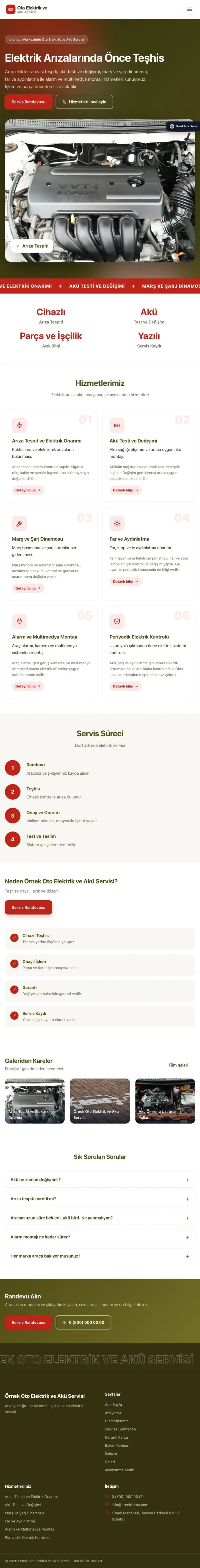 Hareketli Zeytin Kırmızı – Oto Elektrik ve Akü Servisi Web Sitesi tablet görünümü