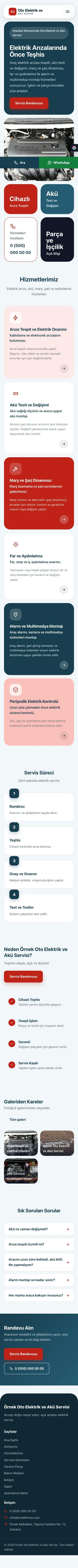 Mozaik Mavi Kırmızı – Oto Elektrik ve Akü Servisi Web Sitesi mobil görünümü