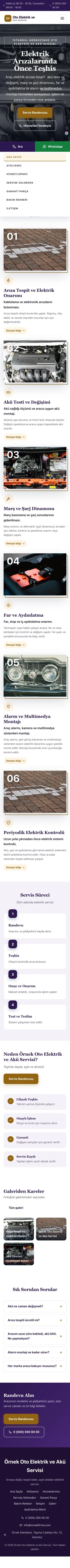 Zigzag Mor Turuncu – Oto Elektrik ve Akü Servisi Web Sitesi mobil görünümü