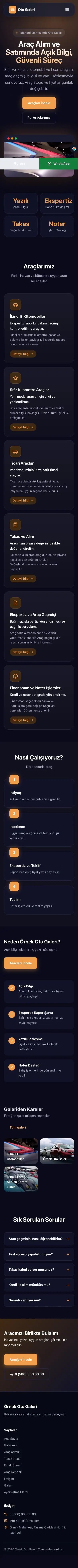 Koyu Modern Lacivert Turuncu – Oto Galeri Web Sitesi mobil görünümü