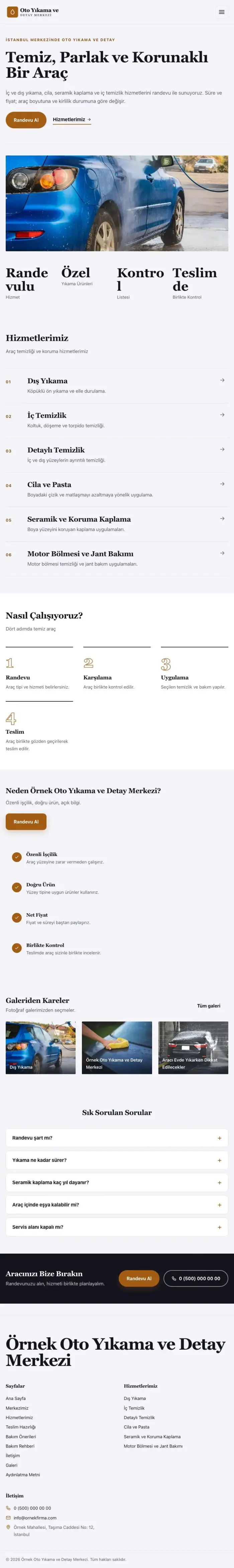 Editoryal Lacivert Turuncu II – Oto Yıkama Web Sitesi tablet görünümü