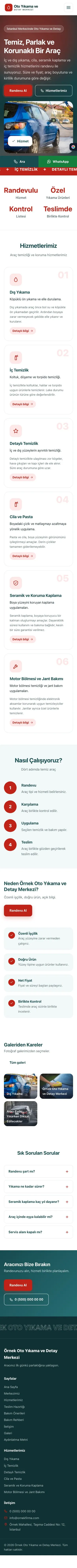 Hareketli Petrol Kırmızı – Oto Yıkama Web Sitesi mobil görünümü