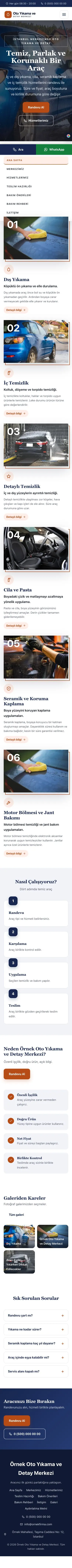 Zigzag Mavi Turuncu – Oto Yıkama Web Sitesi mobil görünümü