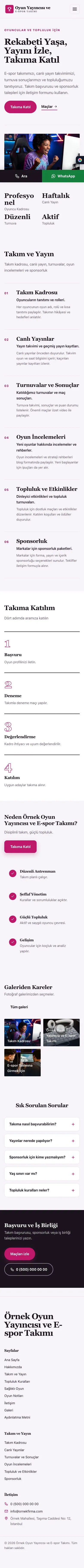 Dergi Editoryal Mor Pembe – Oyun Yayıncısı ve E-spor Takımı Web Sitesi mobil görünümü