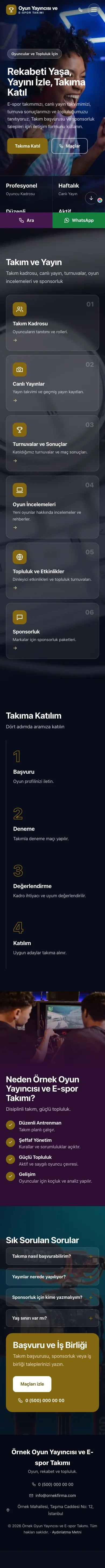 Tam Ekran Mor Amber – Oyun Yayıncısı ve E-spor Takımı Web Sitesi mobil görünümü