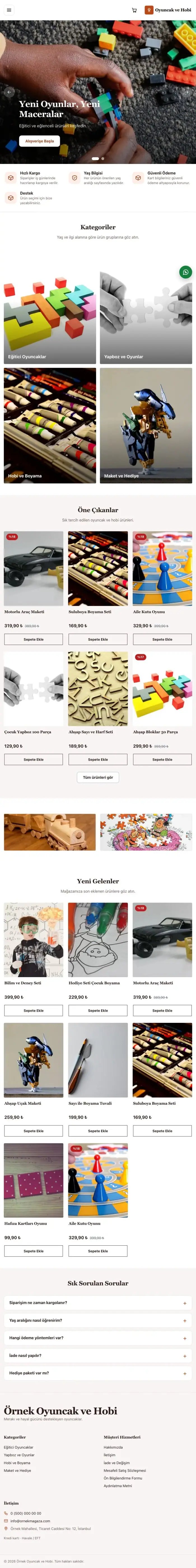 Butik Bordo Turuncu – Oyuncak ve Hobi Mağazası E-ticaret Sitesi tablet görünümü