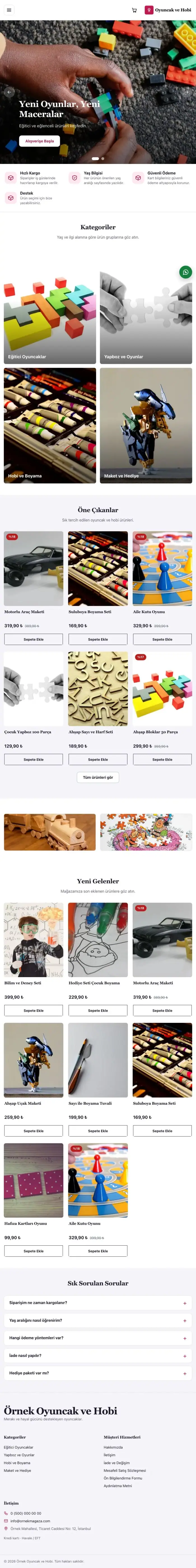 Butik Lacivert Pembe – Oyuncak ve Hobi Mağazası E-ticaret Sitesi tablet görünümü