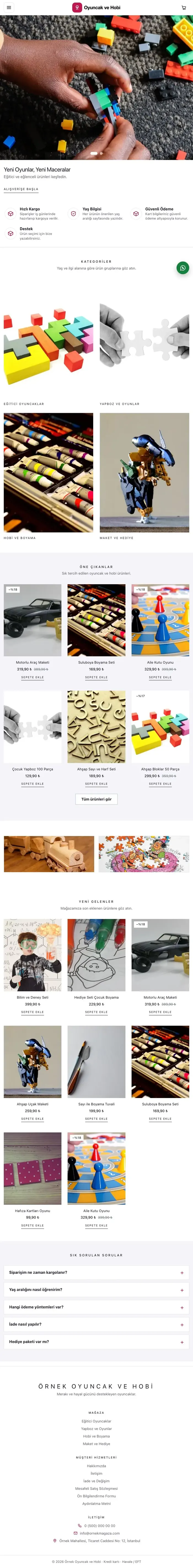 Galeri Lacivert Pembe – Oyuncak ve Hobi Mağazası E-ticaret Sitesi tablet görünümü