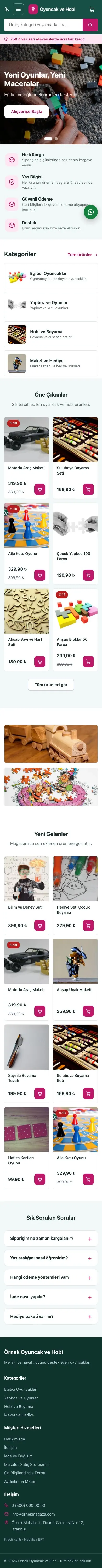 Market Petrol Pembe – Oyuncak ve Hobi Mağazası E-ticaret Sitesi mobil görünümü